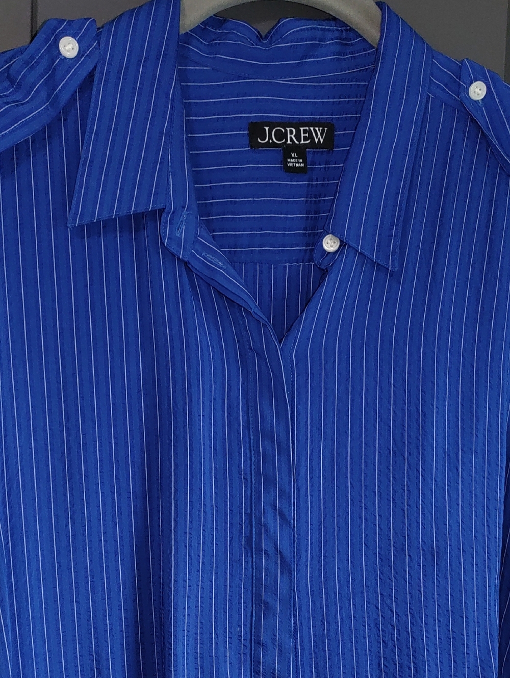 J. Crew Royal Blue Pinstripe Button-Down Shirt